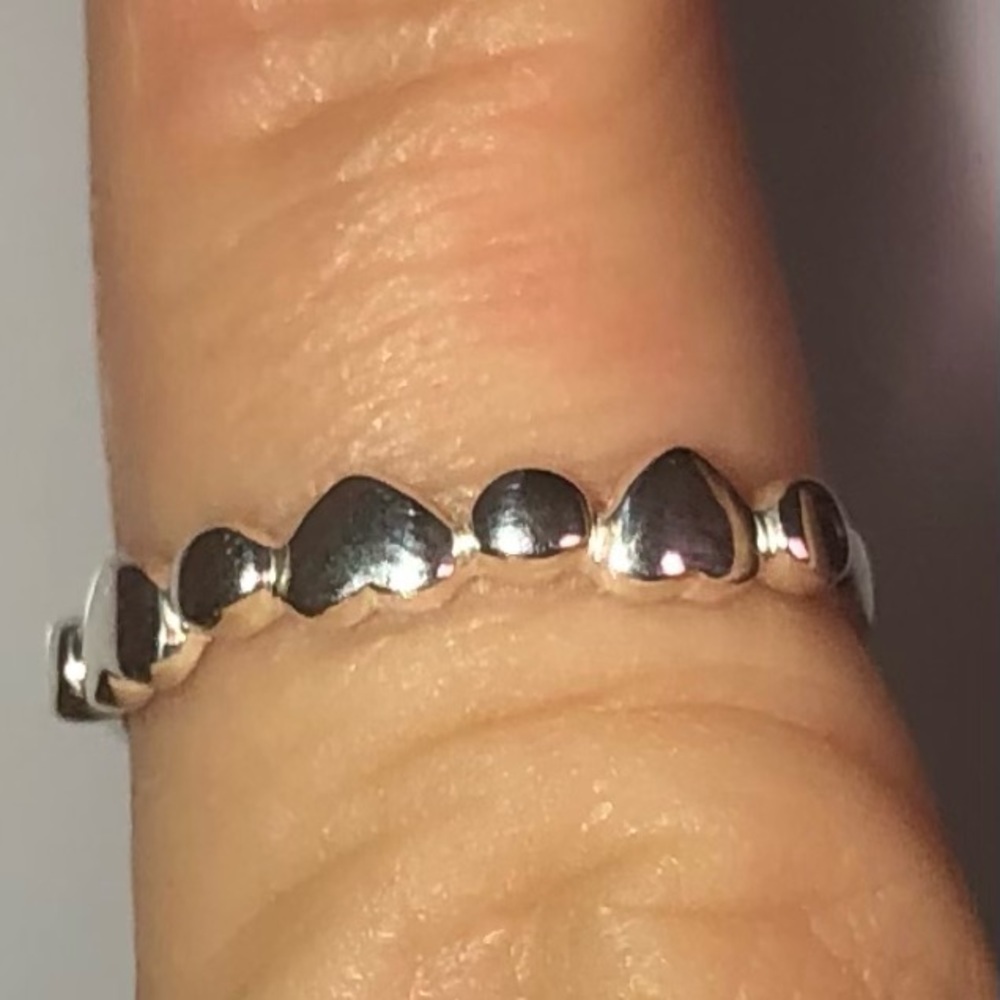 925 100% solid Sterling Silver Heart Toe Midi Knuckle Ring adjustable - Picture 6 of 8